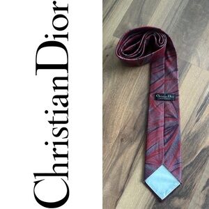 Christian Dior warm tones tie maroon silk ✨ luxury✨